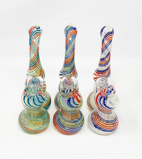 Clear Glass Pink Swirls Hand Pipe Glass Pipe For Sale