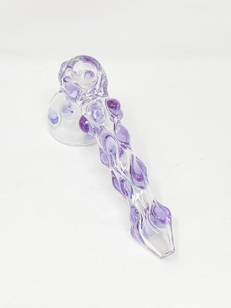 Clear Glass Pink Swirls Hand Pipe Glass Pipe For Sale