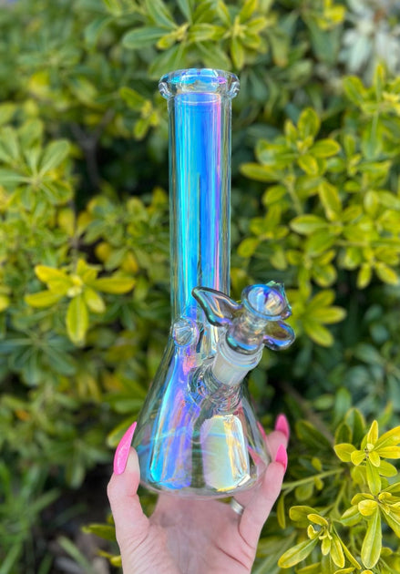 Magical Iridescent 10 Inch Glass Water Pipe For Sale