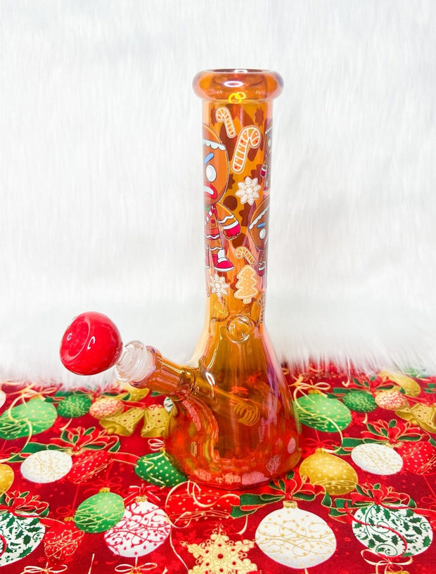 Angry Gingerbread Glass Water Pipe/Bong