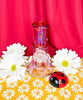 Red Ladybug Daisies Glass Water Pipe/Bong