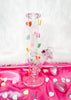 Candy Hearts 10in Straight Tube Glass Water Pipe/Bong