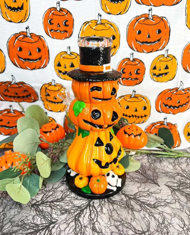 Pumpkin Stack 10in Glass Water Pipe/Bong