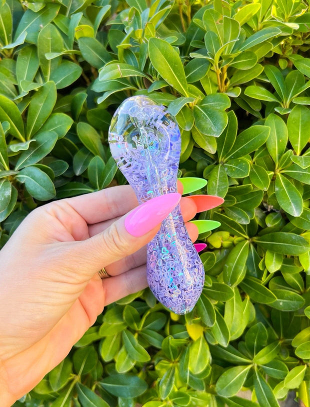 Glycerin Glitter Heart Glass Hand Pipe