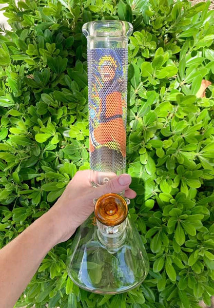 98 Glass Bong Beaker Base Anime Sticker Water Pipe with Downstem Smoking  Bowl  eBay