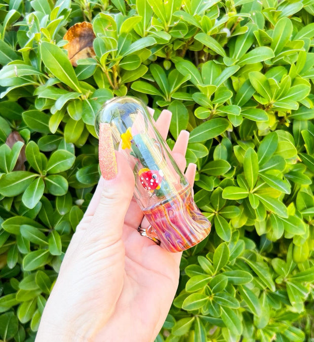 Blue Fumed Sea Reef Glass Hand Pipe