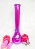 Neon Fuchsia Iridescent 16in Glass Water Pipe/Bong