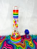 Rainbow Dried Floral Glass Water Pipe/Bong