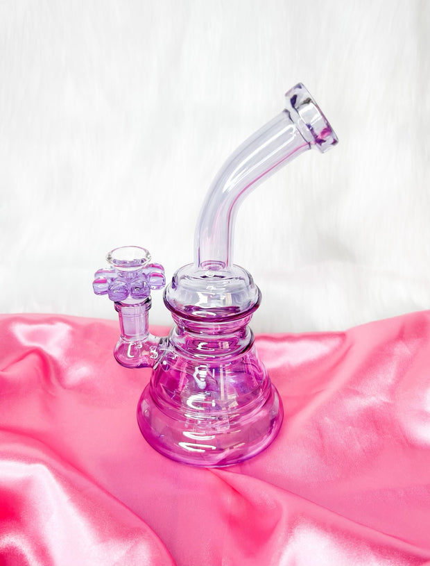 Girly Iridescent 8 Inch Water Pipe/Dab Rig