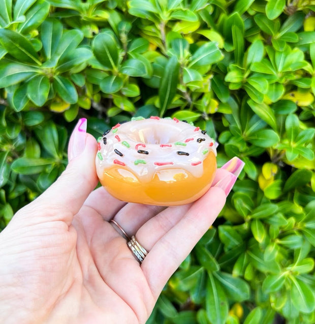 Chocolate Donut Sprinkles Glass Hand Pipe