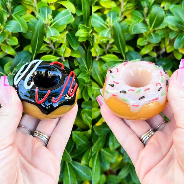 Chocolate Donut Sprinkles Glass Hand Pipe