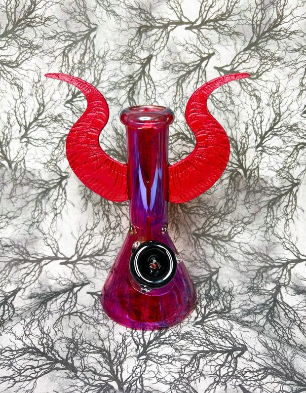 Angel Wings Iridescent Glass Water Pipe/Bong