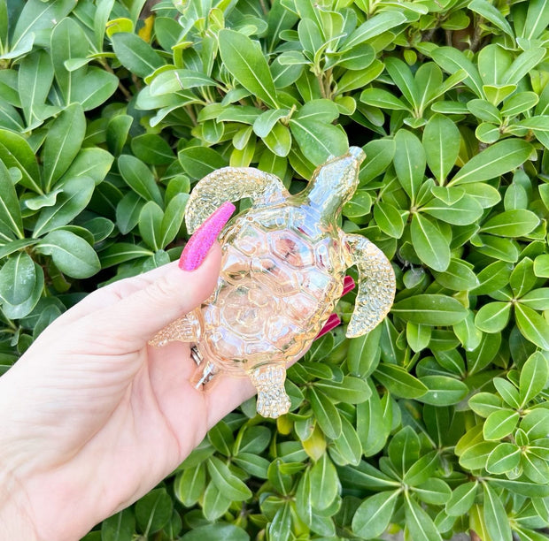 Iridescent Turtle Glass Hand Pipe