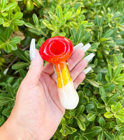 Fire Flame Glass Hand Pipe