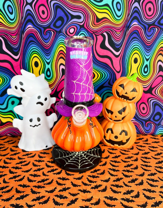 Patches The Pumpkin Glow 10in Glass Water Pipe/Bong