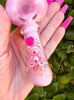 Pink Crystal Bear Glass Hand Pipe