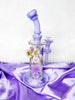 Milky Purple Dried Floral Daisies Water Pipe/Dab Rig