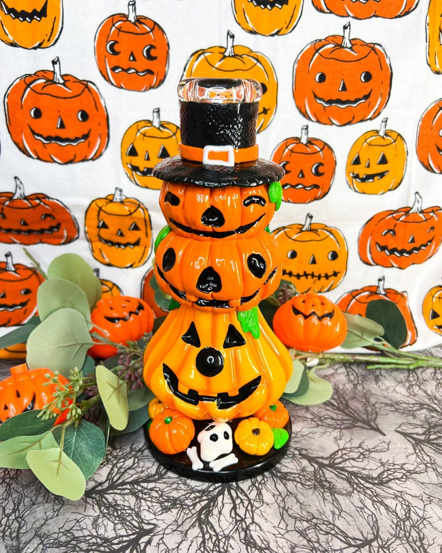 Pumpkin Stack 10in Glass Water Pipe/Bong