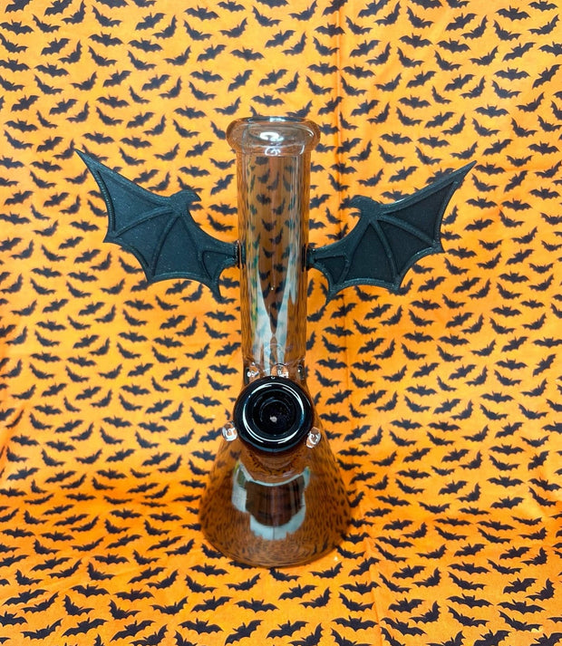 Smoke Iridescent Bat 10in Glass Water Pipe/Bong