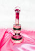 Pink Vintage Floral Glass Water Pipe/Dab Rig