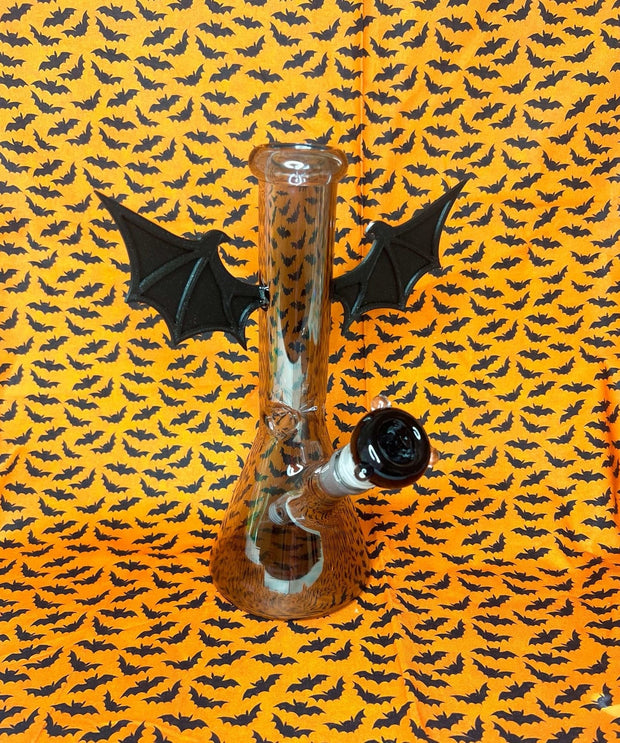 Smoke Iridescent Bat 10in Glass Water Pipe/Bong