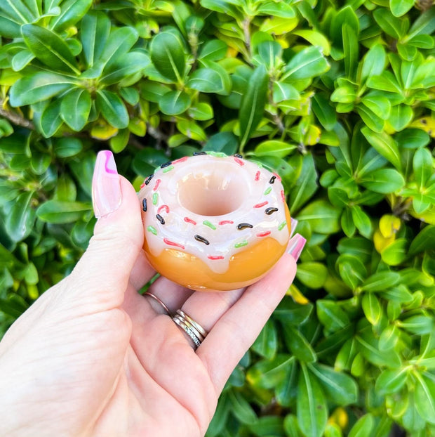 Chocolate Donut Sprinkles Glass Hand Pipe