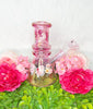 Pink Roses Iridescent Glass Water Pipe/Bong