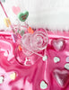 Candy Hearts 10in Straight Tube Glass Water Pipe/Bong