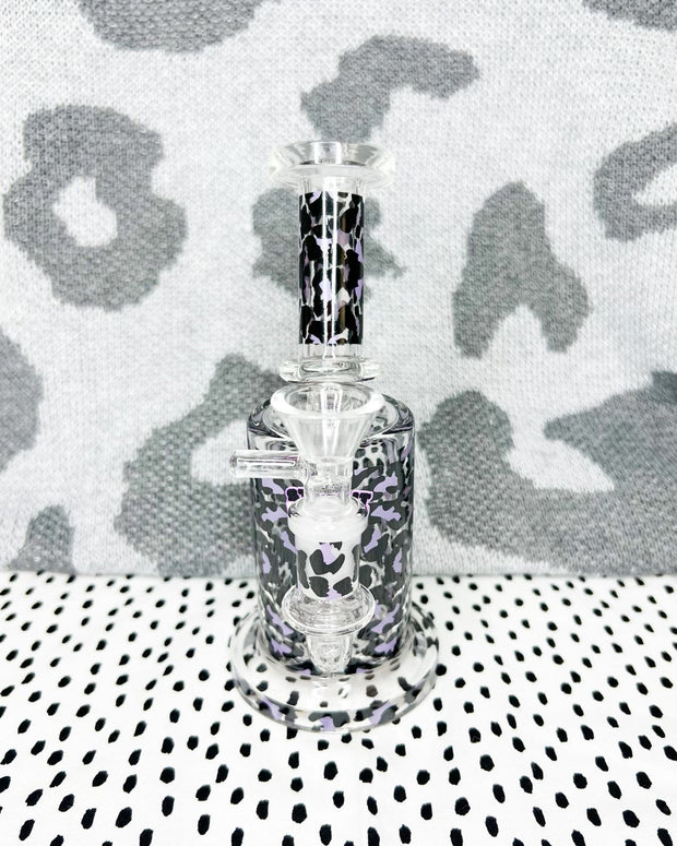 Cheetah Leopard Glass Water Pipe/Dab Rig