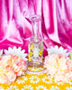 Pink StayLit Dried Flowers 9in Bent Neck Glass Water Hand Pipe/Dab Rig