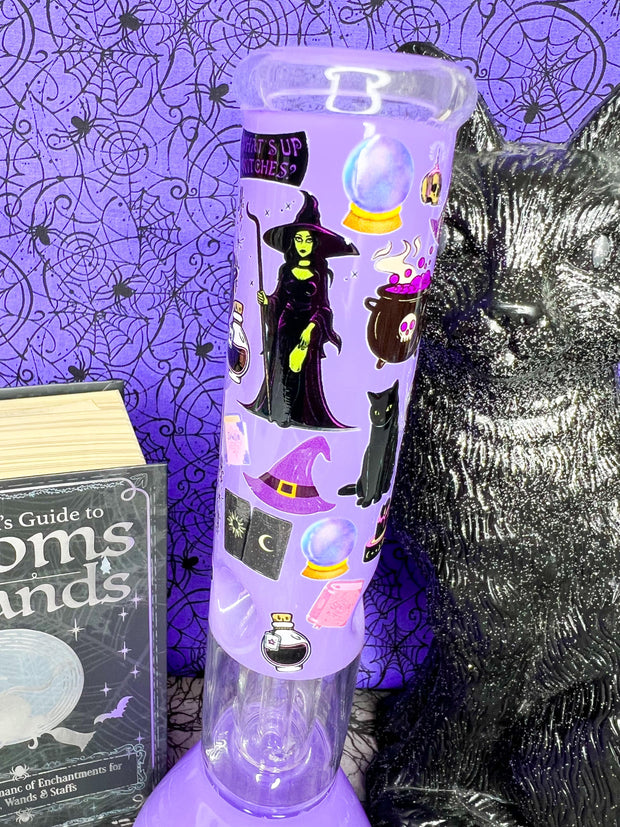 Purple Witches Glass Water Pipe/Bong