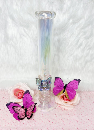 Iridescent 14 Inch Glass Water Pipe/Bong