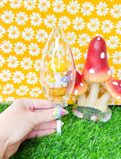 Yellow Mushroom Glass Nectar Collector