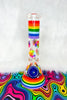 Rainbow Dried Floral Glass Water Pipe/Bong