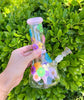 Pink Dried Floral Bomb Glass Water Pipe/Bong