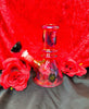 Red Black Dried Floral Glass Water Pipe/Bong