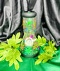 Glow In The Dark Neon Hand Painted Weed Leaves Beaker Glass Water Pipe/Bong