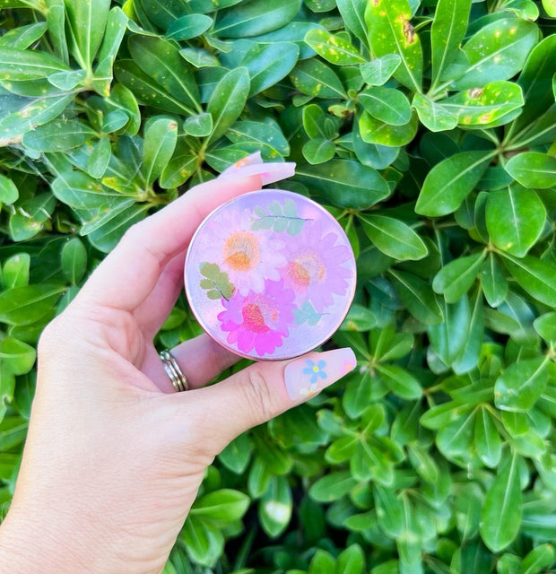 Pink Dried Floral 4 Piece Grinder