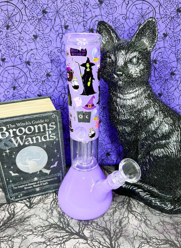 Purple Witches Glass Water Pipe/Bong