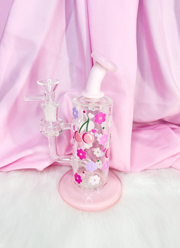 Milky Pink Cherries Water Pipe/Dab Rig