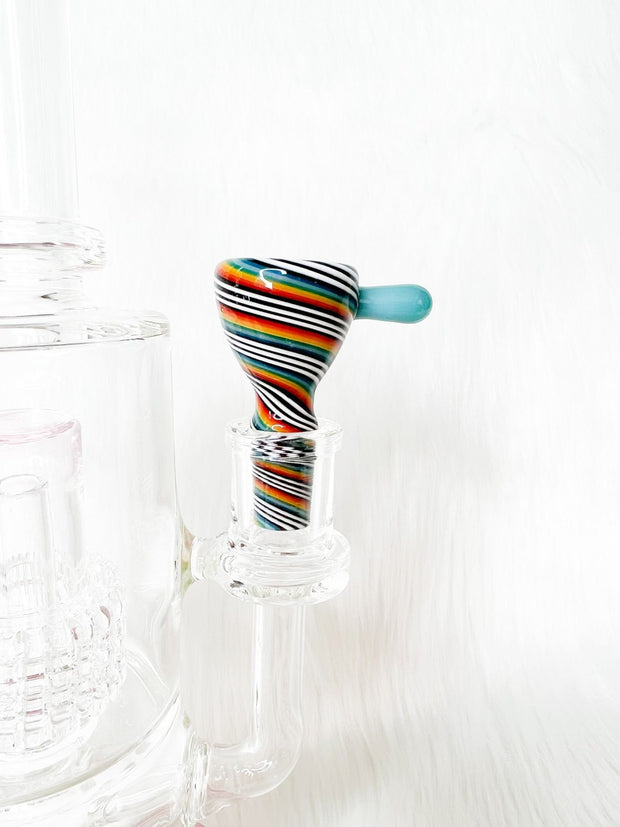 Rainbow Swirl 14mm Glass Bowl