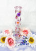 Pink Purple 10 inch Dried Floral Glass Water Pipe/Bong