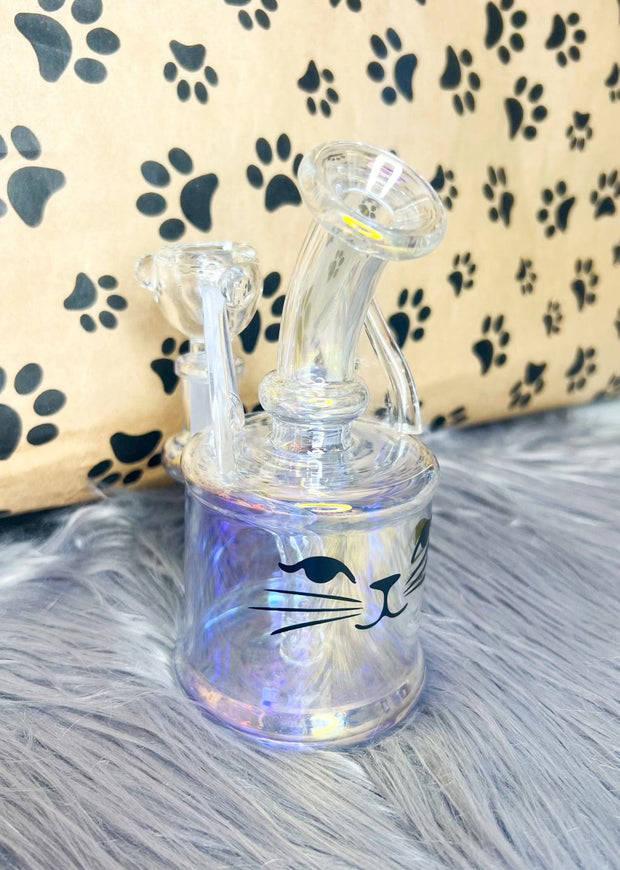 Purrfect Kitty Glass Water Pipe/Dab Rig