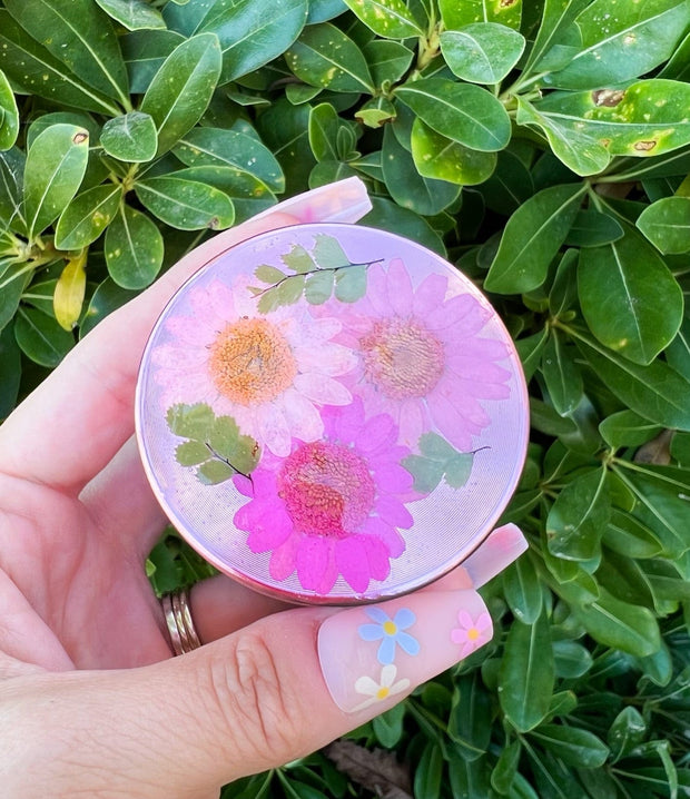 Pink Dried Floral 4 Piece Grinder