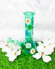 Tiffany Blue Dried Floral Glass Water Pipe/Bong