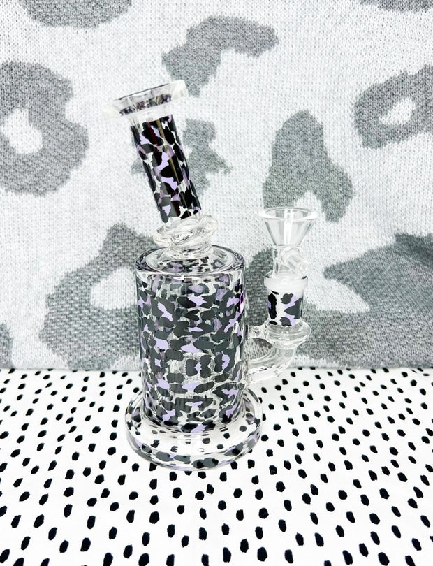 Cheetah Leopard Glass Water Pipe/Dab Rig