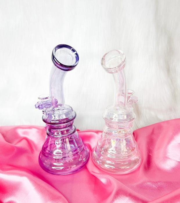 Girly Iridescent 8 Inch Water Pipe/Dab Rig