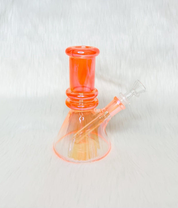 Mini Iridescent 6in Glass Water Pipe/Bong