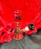 Red Black Dried Floral Glass Water Pipe/Bong