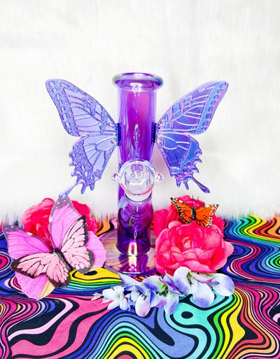 Purple Iridescent Fairy Wings Water Pipe/Bong